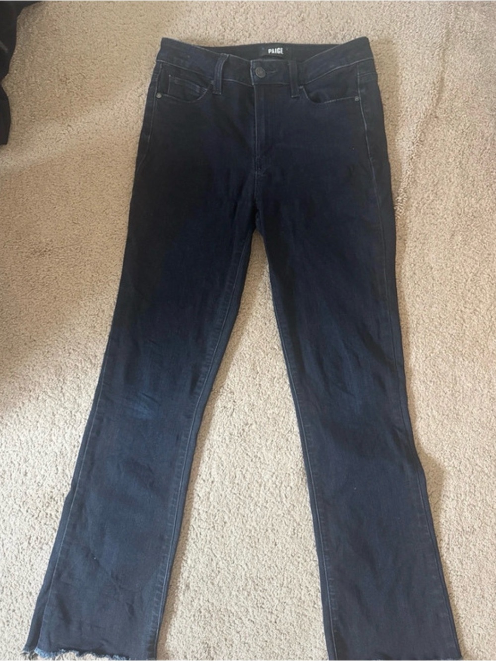 PAIGE Indigo Blue Mid-Rise Jeans